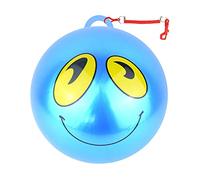 HENBRANDT Yellow Smelly Funny Faces Face Ball 25cm - Uninflated With Hook & Spiral Keyring (1 Supplied)