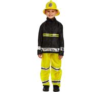 HENBRANDT Boys Fireman Sam Fire Fighter Fancy Dress Up Costume Kids Outfit Part