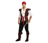 Mens Caribbean Pirate Swashbuckler Fancy Dress Costume Outfit