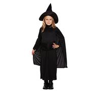 Henbrandt CHILD GIRLS CLASSIC WITCH COSTUME WITH HAT HORROR OUTFITS HALLOWEEN FANCY PARTY DRESS SIZE 4-12 YEARS (Medium (7-9 Years), Witch Classic Costume)