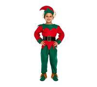 HENBRANDT Children’s Christmas Elf Costume Red and Green Santa’s Helper Elf Xmas Fancy Dress Outfit for Kids Size Medium Ages 7-9 Christmas Fancy Dress for Girls and Boys