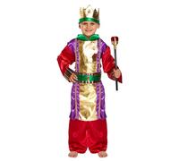 HENBRANDT Children’s Christmas King Costume Three Kings Wise Man Xmas Fancy Dress Outfit Nativity Play Pantomime Christmas Fancy Dress for Boys (Age 4-6)