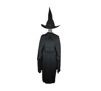 HENBRANDT Children’s Classic Witch Fancy Dress Costume Spooky Black Dress and Pointed Hat with Cape Witches Costume Halloween Fancy Dress for Girls (Age 10-12)