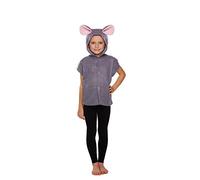 HENBRANDT Children’s Grey Mouse Costume World Book Day School Play Pantomime Halloween Xmas Nativity Animal Fancy Dress Outfit for Kids Fancy Dress for Girls and Boys (Age 7-9)