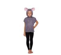 HENBRANDT Children’s Grey Mouse Costume World Book Day School Play Pantomime Halloween Xmas Nativity Animal Fancy Dress Outfit for Kids Fancy Dress for Girls and Boys (Age 4-6)