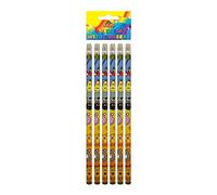 HENBRANDT Children’s Jungle Animal Pencils with Erasers Pack of 6 Kids Stationery Gift Birthday Xmas Party Favour Loot Bag Filler for Boys and Girls