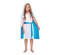 HENBRANDT Children’s Nativity Mary Blue Dress Xmas Fancy Dress Outfit Mary and Joseph Biblical Costume Christmas Nativity Play Size Medium Ages 7-9 Christmas Fancy Dress for Girls