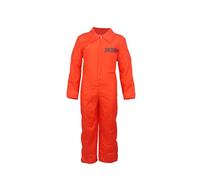 HENBRANDT Children’s Orange Prison Jumpsuit Convict Fancy Dress Costume Boys and Girls Prisoner Outfit for Kids (Age 10-12)