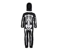 HENBRANDT Children’s Skeleton Fancy Dress Costume Spooky Skeleton Onesie Scary Bones Kids Halloween Fancy Dress for Boys and Girls (Age 4-6)