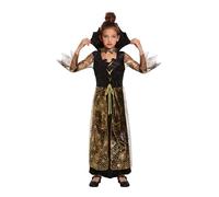 HENBRANDT Children’s Spiderella Fancy Dress Costume Scary Gothic Vampire Lady Spider Queen Cobweb Dress Size Small Ages 4-6 Halloween Fancy Dress for Girls