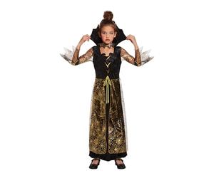HENBRANDT Children’s Spiderella Fancy Dress Costume Scary Gothic Vampire Lady Spider Queen Cobweb Dress Sizes Halloween Fancy Dress for Girls
