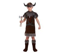 HENBRANDT Children’s Viking Boy Dragon Tamer Fancy Dress Costume with Horned Headpiece Boys Viking Outfit for Kids (Age 4-6)