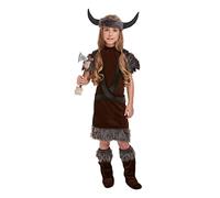 HENBRANDT Children’s Viking Girl Dragon Tamer Fancy Dress Costume Girls Viking Outfit for Kids (Age 7-9)