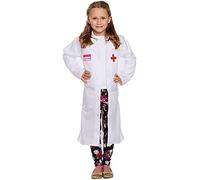 HENBRANDT Children’s White Doctor Coat with Pink Detail Fancy Dress Costume Stuffed Toy Doctor Vet Nurse Surgeon Pretend Play Size Large Ages 10-12 Fancy Dress for Girls
