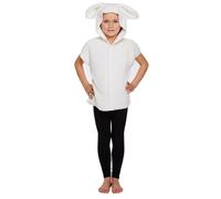 HENBRANDT Children’s White Sheep Costume Fleece Lamb World Book Day School Play Xmas Nativity Halloween Animal Fancy Dress Outfit for Kids Fancy Dress for Girls and Boys (Age 10-12)