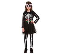 Henbrandt Children's Day of the Dead Skeleton Halloween Fancy Dress Costume (Large / 10-12 Years)