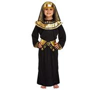 HENBRANDT Children's Egyptian Pharaoh Costume Black Ancient History Dress Up Outfit Boys Fancy Dress Costume World Book Day Dress Up Kids (Large Age 10-12)
