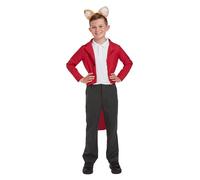 HENBRANDT Children's Fox Animal Costume - Vibrant Red Jacket with Cute Ears, Perfect for Book Week, Fancy Dress, Halloween, Theatre & Role Play (Small 4-6 Years)