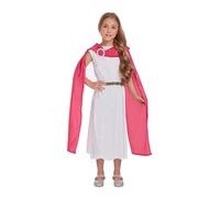 HENBRANDT Children's Gr oddess Costume - Premium Medium (7-9 Years) White Dress Pink Sash - World Book Day Historical Fancy Dress Outfit for Kids Party Celebrations