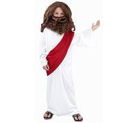 HENBRANDT Children’s Nativity Joseph White Tunic with Red Sash Xmas Fancy Dress Outfit Mary and Joseph Biblical Costume Christmas Play Size Small Ages 4-6 Christmas Fancy Dress for Boys