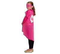 HENBRANDT Children's Pink Superhero Costume Set - Deluxe Princess Cape & Mask Fancy Dress Outfit for Girls Role Play Halloween Birthday Party Gift One Size