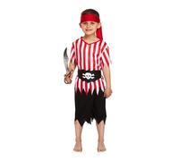 Henbrandt Boys Fancy Dress Costume Pirate Boy Medium red white striped top Pirate