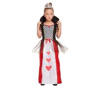 HENBRANDT Children's Queen of Hearts Costume - Fancy Dress Outfit for Book Week, Halloween, Parties - Medium 7-9 Years Royal Fairytale Character Costume