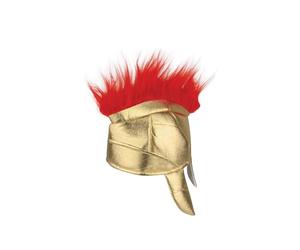 Henbrandt Children's Roman Centurion Helmet - One Size - Red Plume | One Size, 94cm Circumference, Soft Fabric, Red Fur Plume, EN71 Safety Tested, Ages 3 Plus