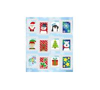 HENBRANDT Christmas Stickers - 144 Mini Xmas Stickers (12 Sheets) Mixed Designs for Girls & Boys - Advent Calendar Fillers