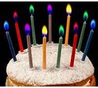 Henbrandt Coloured Birthday Cake Candles - Pack of 12
