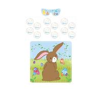 HENBRANDT Easter Rabbit Party Game Stick the Tail on the Bunny for Boys and Girls Unisex Toys Easter Egg Hunt Spring Party Games Kids Easter Activity Game