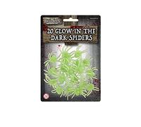 HENBRANDT Glow in the Dark Spiders 20pcs Spider Party Pack Halloween Insects Trick or Treat Party Favours Loot Bag Fillers Novelty Gag Gift Scary Pranks Halloween Decorations