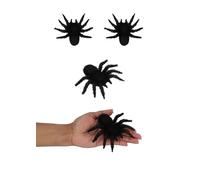 HENBRANDT Halloween Furry Spiders Realistic Large 12cm Decorative Props - Terrifying Black Creepy Crawler Party Accessory for Haunted House Decor Trick or Treat Celebrations