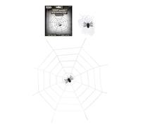 HENBRANDT Halloween Giant Spider Web Decoration 152x152cm Realistic Creepy Spooky Party Prop Indoor Outdoor Haunted House Decor with Included Detailed Spider