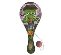 HENBRANDT Halloween Large 22cm Wooden Paddle Bat & Ball Party Bag Toys (Pack of 1)