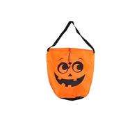 HENBRANDT Halloween Pumpkin Trick or Treat Bag - Vibrant Orange Fabric Drawstring Candy Bucket, Perfect for Kids Parties, Festivals & Spooky Celebrations, 22 x 35cm Size
