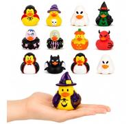 Henbrandt 12 x Mini Halloween Rubber Ducks 12 Assorted Spooky Designs Children’s Duckies Variety Pack Cruising Ducks Kids Bath Toys Trick or Treat Games Bathtub Play for Boys and Girls