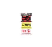 HENBRANDT Halloween Warning Tape Set - Zombie Infected Zone Decorations, Horror Party Props, Spooky Event Barriers, Realistic Crime Scene Effects (3m Length)