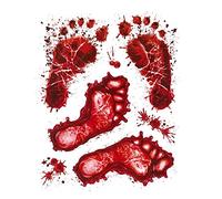 Henbrandt Halloween Window Stickers Footprints Feet Blood Party Decorations Horror Spooky