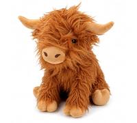 HENBRANDT Highland Cow Plush Toy, 23cm Soft Fluffy Cow Teddy for Kids