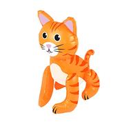 Henbrandt Inflatable Ginger Cat Blow Up Animal Inflatable Toy Cat Party Decorations Fancy Dress Accessory Pool Party Photo Booth Props