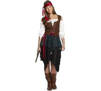 HENBRANDT Lady Caribbean Pirate Costume for Women - Adult One Size Fancy Dress Outfit for Halloween, Parties & Themed Events, Girls & Adults