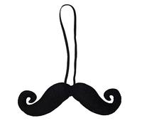 HENBRANDT Large Black Fake Moustache Fancy Dress Accessory Elastic No Glue Required Size Age 3+ 19.50 cm All Ages