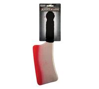 HENBRANDT Large Bloodied Meat Cleaver 35cm Halloween Bloody Knife Prop Weapon Large Fake Kitchen Knife with Blood Splatter Trick or Treat Halloween Fancy Dress Costume Accessories