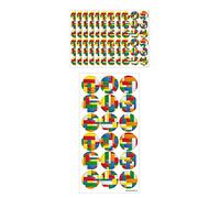 HENBRANDT Large Brickz Stickers 180 Assorted Building Bricks Stickers Teachers School Reward Arts and Crafts for Kids Birthday Party Bag Favours Loot Bag Fillers Lucky Dip Favours for Boys and Girls