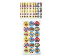 Henbrandt Large Superhero Stickers 180 Assorted Super Hero Stickers Teachers School Reward Arts and Crafts for Kids Birthday Party Bag Favours Loot Bag Fillers Lucky Dip Favours for Girls and Boys