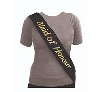 HENBRANDT Maid Of Honour Black Sash with Silver Text