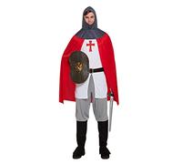 HENBRANDT Medieval Knight Crusader Costume - Adult One Size Fancy Dress Outfit St George's Day Historical Reenactment Templar Knight Carnival Halloween Costume
