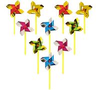 Henbrandt Mini Foil Windmills On Stick 7cm Assorted Colours (Pack of 10)