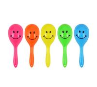 Henbrandt Mini Maracas - Smile Face Musical Instruments Assorted Colours (Pack of 5)